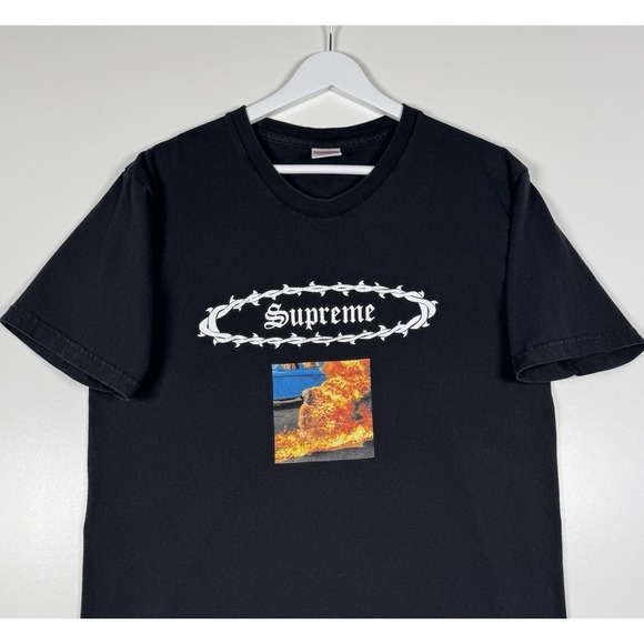 Supreme Other - * Supreme Eternal Tee Man On Fire Shirt Black Size Large - Authentic
